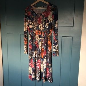 Earth tone floral boutique dress
